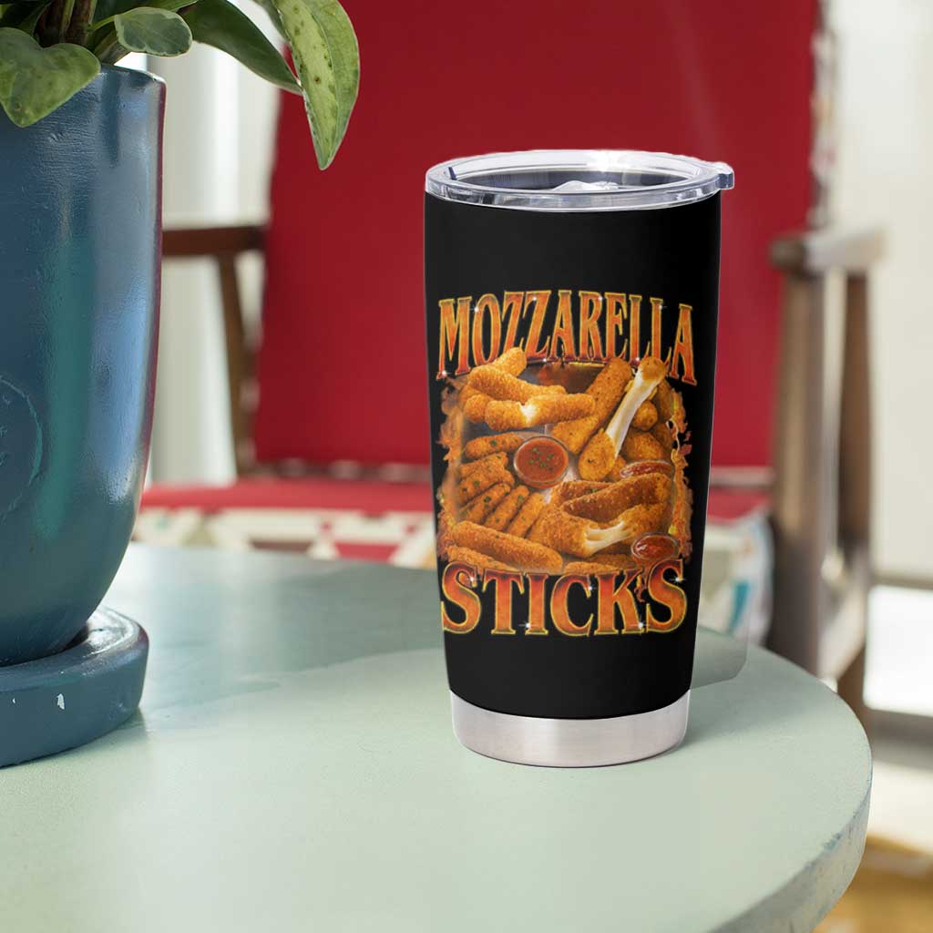 Mozzarella Sticks Tumbler Cup Funny Foodie Meme Snack Lover Vintage 90s - Wonder Print Shop