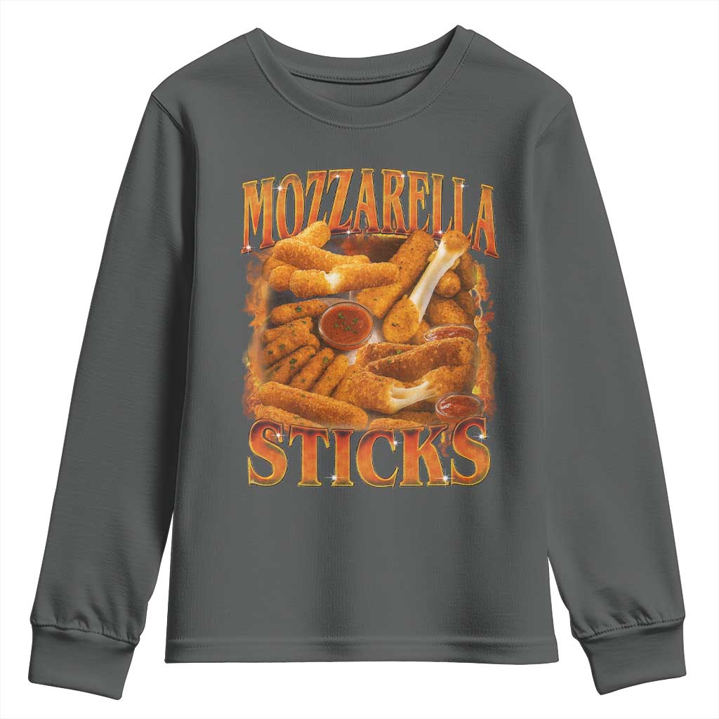 Mozzarella Sticks Youth Sweatshirt Funny Foodie Meme Snack Lover Vintage 90s - Wonder Print Shop