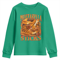 Mozzarella Sticks Youth Sweatshirt Funny Foodie Meme Snack Lover Vintage 90s - Wonder Print Shop