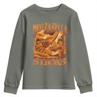 Mozzarella Sticks Youth Sweatshirt Funny Foodie Meme Snack Lover Vintage 90s - Wonder Print Shop
