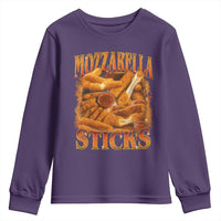 Mozzarella Sticks Youth Sweatshirt Funny Foodie Meme Snack Lover Vintage 90s - Wonder Print Shop
