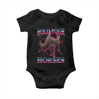 Hold Your Horses Funny Meme Baby Onesie Vintage 90s Style Bootleg Graphic - Wonder Print Shop