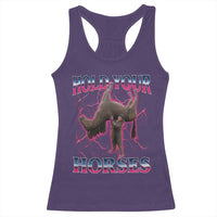 Hold Your Horses Funny Meme Racerback Tank Top Vintage 90s Style Bootleg Graphic - Wonder Print Shop