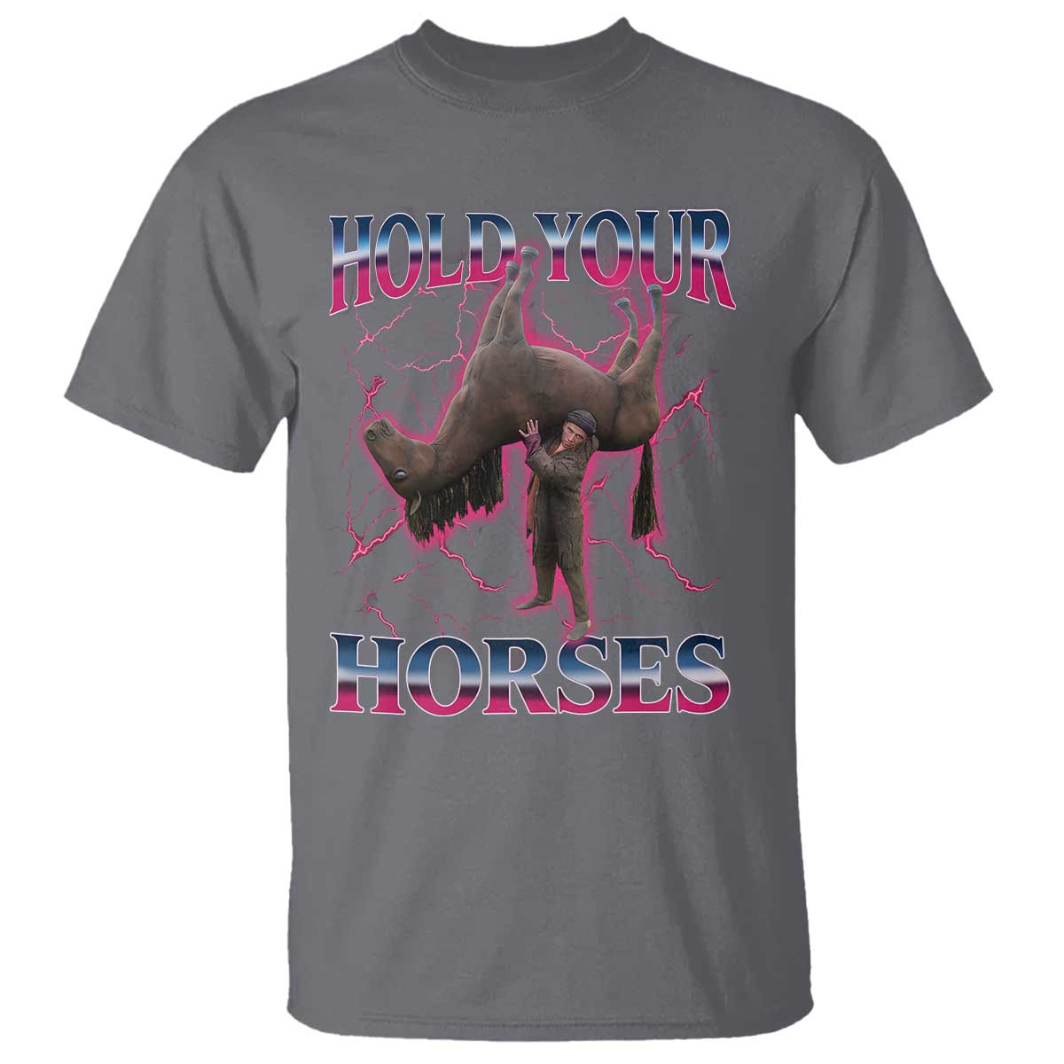 Hold Your Horses Funny Meme T Shirt Vintage 90s Style Bootleg Graphic - Wonder Print Shop
