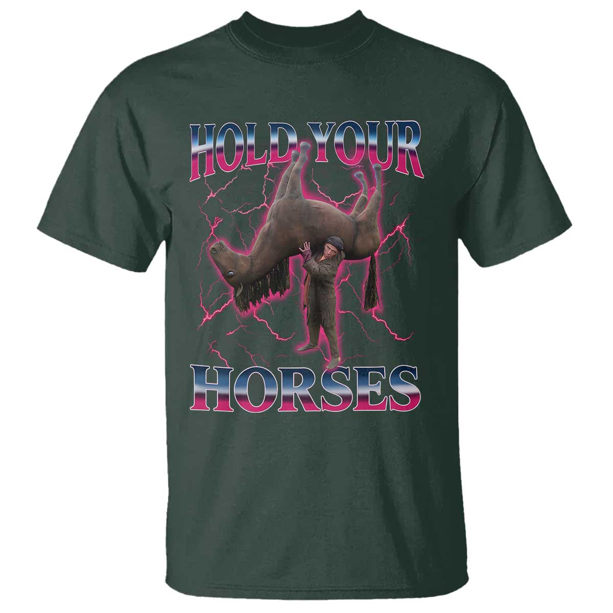 Hold Your Horses Funny Meme T Shirt Vintage 90s Style Bootleg Graphic - Wonder Print Shop