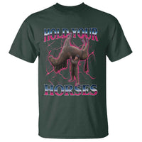 Hold Your Horses Funny Meme T Shirt Vintage 90s Style Bootleg Graphic - Wonder Print Shop