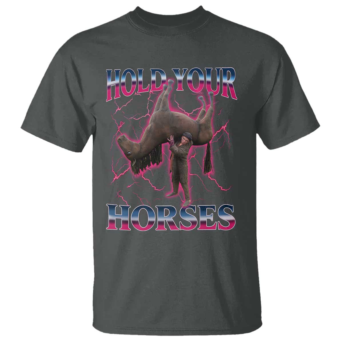 Hold Your Horses Funny Meme T Shirt Vintage 90s Style Bootleg Graphic - Wonder Print Shop