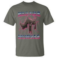 Hold Your Horses Funny Meme T Shirt Vintage 90s Style Bootleg Graphic - Wonder Print Shop