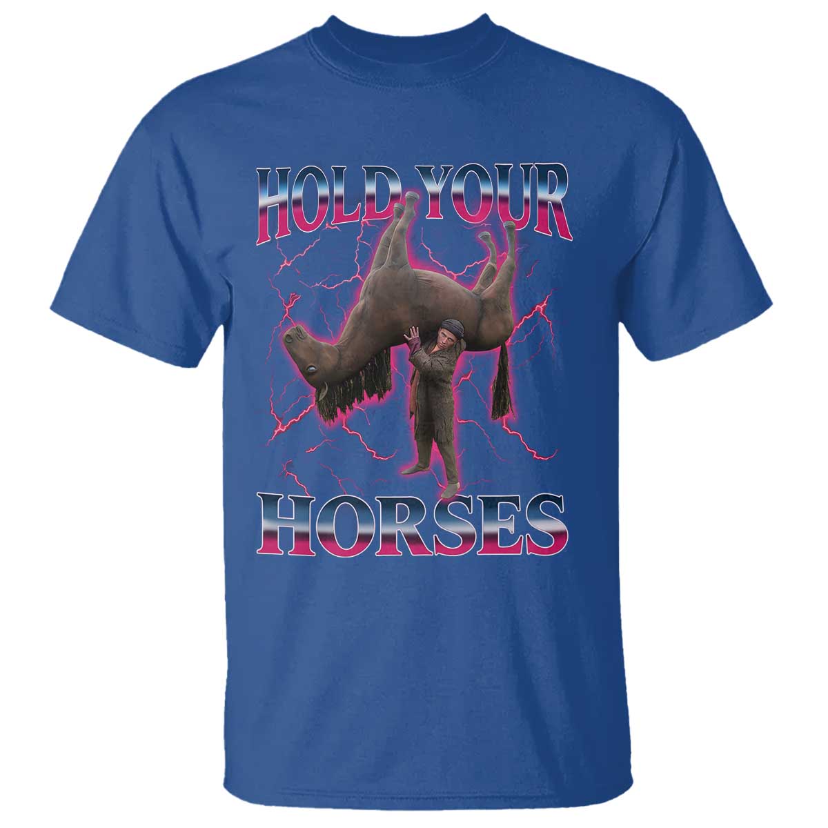 Hold Your Horses Funny Meme T Shirt Vintage 90s Style Bootleg Graphic - Wonder Print Shop