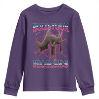 Hold Your Horses Funny Meme Youth Sweatshirt Vintage 90s Style Bootleg Graphic - Wonder Print Shop