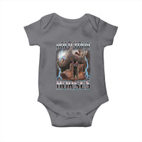 Funny Meme Hold Your Horses Baby Onesie Vintage 90s Style Bootleg Graphic - Wonder Print Shop