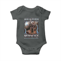 Funny Meme Hold Your Horses Baby Onesie Vintage 90s Style Bootleg Graphic - Wonder Print Shop
