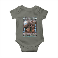 Funny Meme Hold Your Horses Baby Onesie Vintage 90s Style Bootleg Graphic - Wonder Print Shop