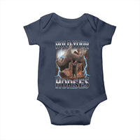 Funny Meme Hold Your Horses Baby Onesie Vintage 90s Style Bootleg Graphic - Wonder Print Shop
