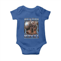 Funny Meme Hold Your Horses Baby Onesie Vintage 90s Style Bootleg Graphic - Wonder Print Shop