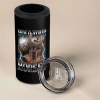 Funny Meme Hold Your Horses 4 in 1 Can Cooler Tumbler Vintage 90s Style Bootleg Graphic - Wonder Print Shop