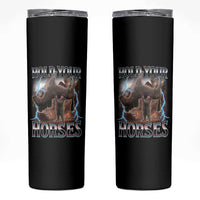 Funny Meme Hold Your Horses Skinny Tumbler Vintage 90s Style Bootleg Graphic - Wonder Print Shop