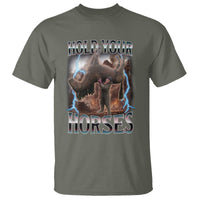 Funny Meme Hold Your Horses T Shirt Vintage 90s Style Bootleg Graphic - Wonder Print Shop