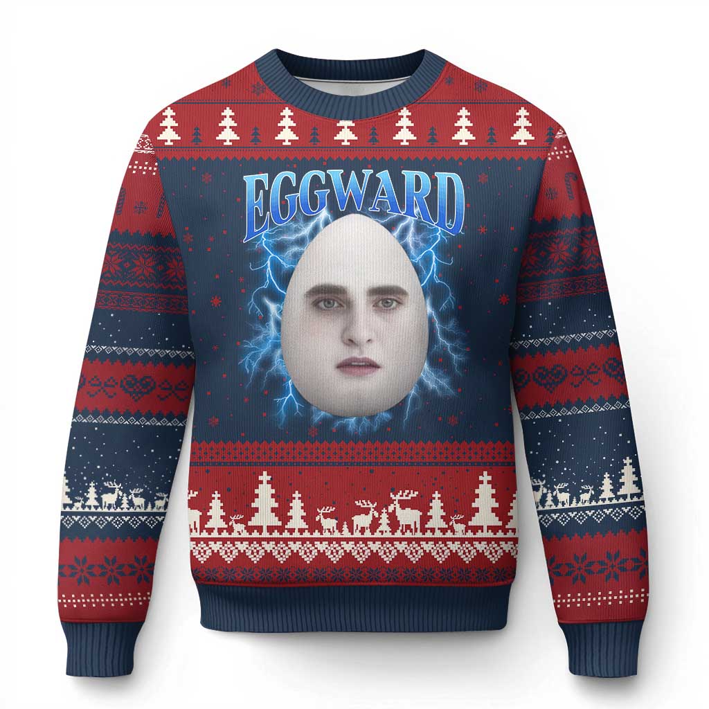 Eggward Ugly Christmas Sweater Funny Unhinged Meme Gen Z Humor Bootleg Graphic - Wonder Print Shop