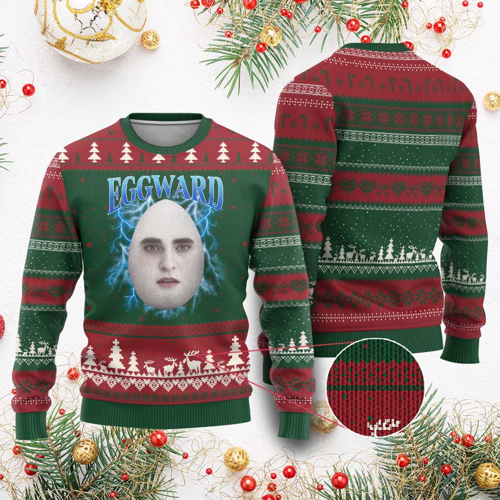 Eggward Ugly Christmas Sweater Funny Unhinged Meme Gen Z Humor Bootleg Graphic - Wonder Print Shop
