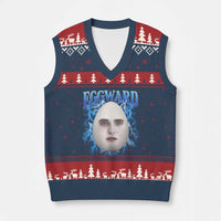 Eggward V-Neck Knit Sweater Vest Funny Unhinged Meme Gen Z Humor Bootleg Graphic - Wonder Print Shop