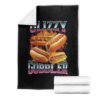 Glizzy Gobbler Throw Blanket Vintage Hot Dog Meme Funny Foodie Gen Z - Wonder Print Shop