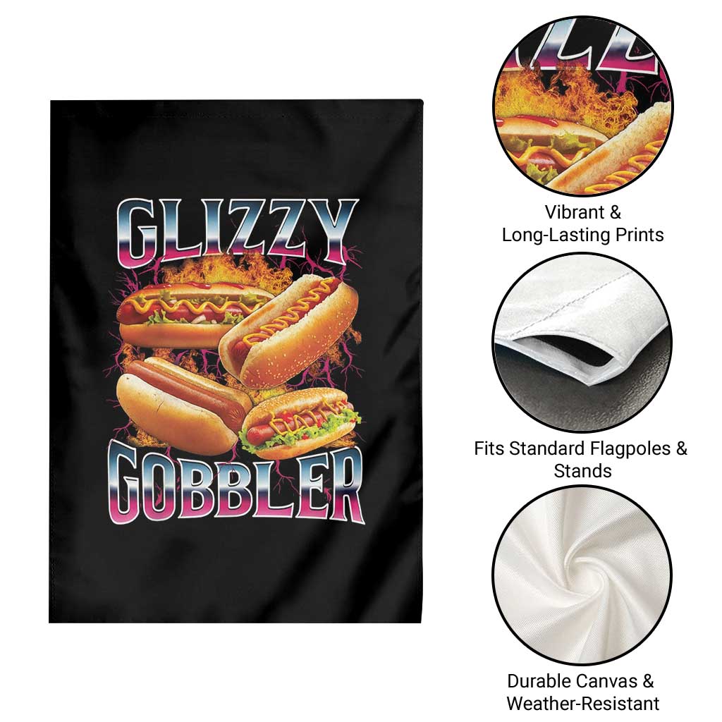 Glizzy Gobbler Garden Flag Vintage Hot Dog Meme Funny Foodie Gen Z - Wonder Print Shop