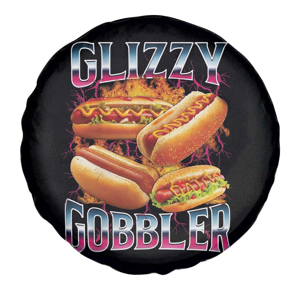 Glizzy Gobbler Spare Tire Cover Vintage Hot Dog Meme Funny Foodie Gen Z - Wonder Print Shop