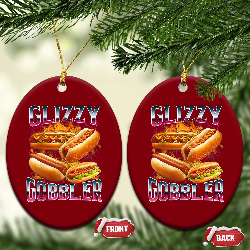 Glizzy Gobbler Ceramic Ornament Vintage Hot Dog Meme Funny Foodie Gen Z - Wonder Print Shop
