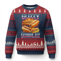 Glizzy Gobbler Ugly Christmas Sweater Vintage Hot Dog Meme Funny Foodie Gen Z - Wonder Print Shop