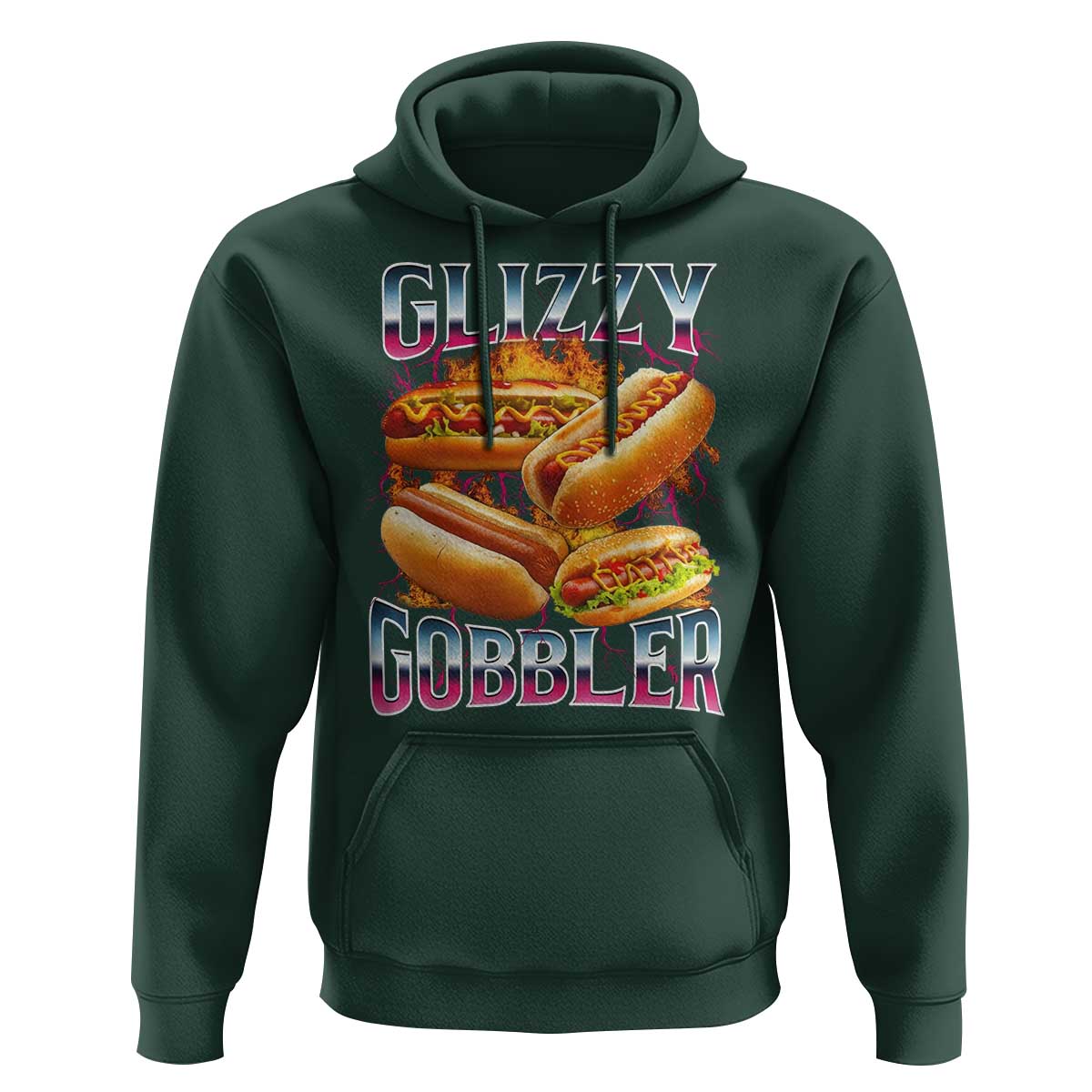 Glizzy Gobbler Hoodie Vintage Hot Dog Meme Funny Foodie Gen Z - Wonder Print Shop