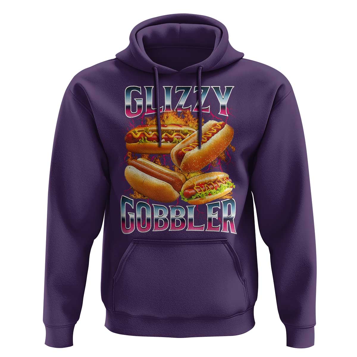 Glizzy Gobbler Hoodie Vintage Hot Dog Meme Funny Foodie Gen Z - Wonder Print Shop