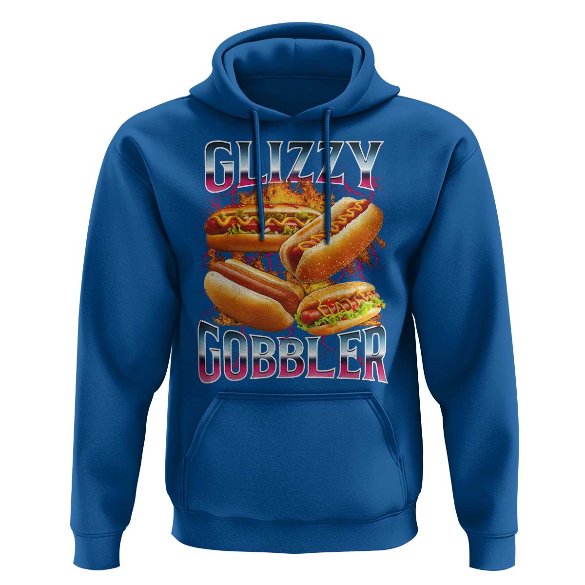 Glizzy Gobbler Hoodie Vintage Hot Dog Meme Funny Foodie Gen Z - Wonder Print Shop