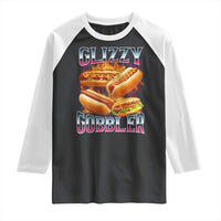 Glizzy Gobbler Raglan Shirt Vintage Hot Dog Meme Funny Foodie Gen Z - Wonder Print Shop