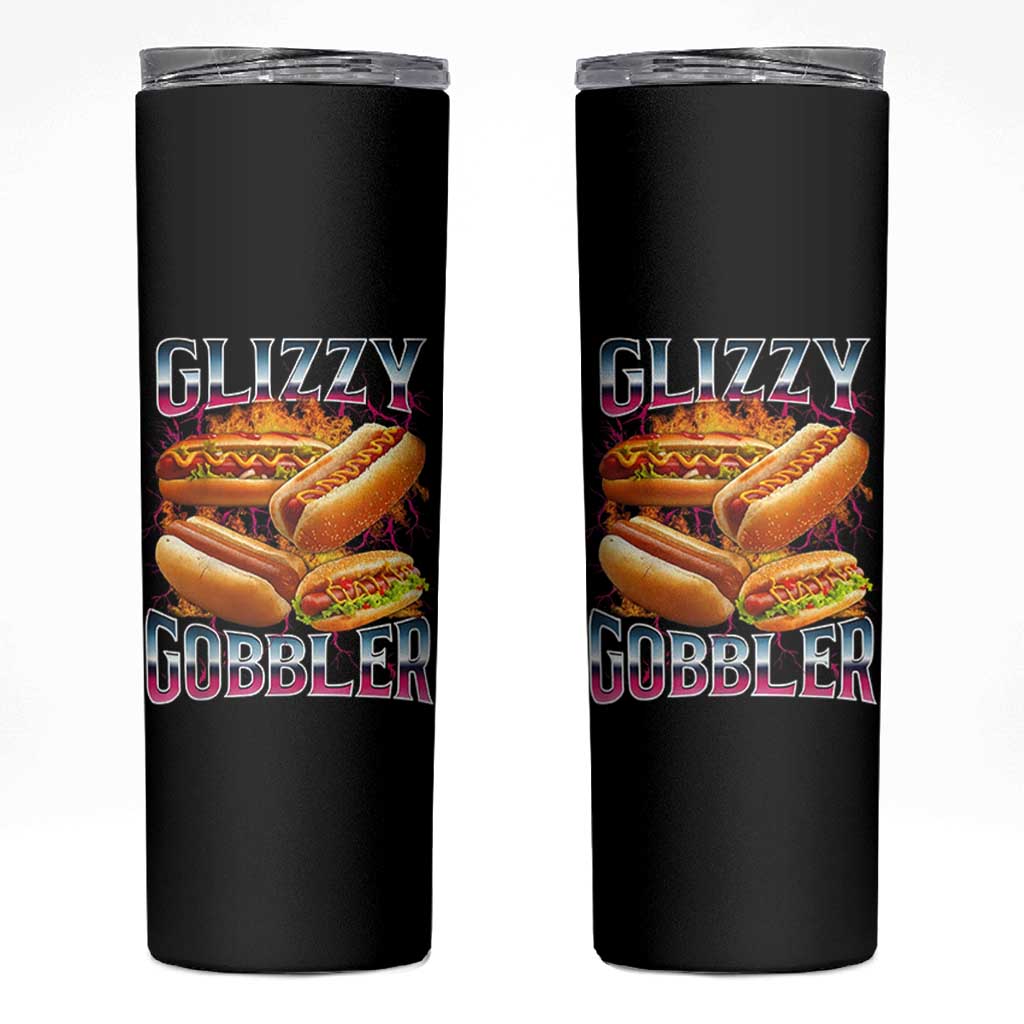 Glizzy Gobbler Skinny Tumbler Vintage Hot Dog Meme Funny Foodie Gen Z - Wonder Print Shop