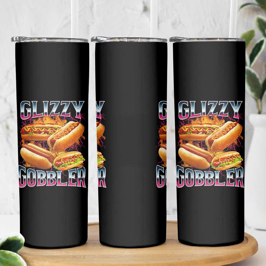 Glizzy Gobbler Skinny Tumbler Vintage Hot Dog Meme Funny Foodie Gen Z - Wonder Print Shop