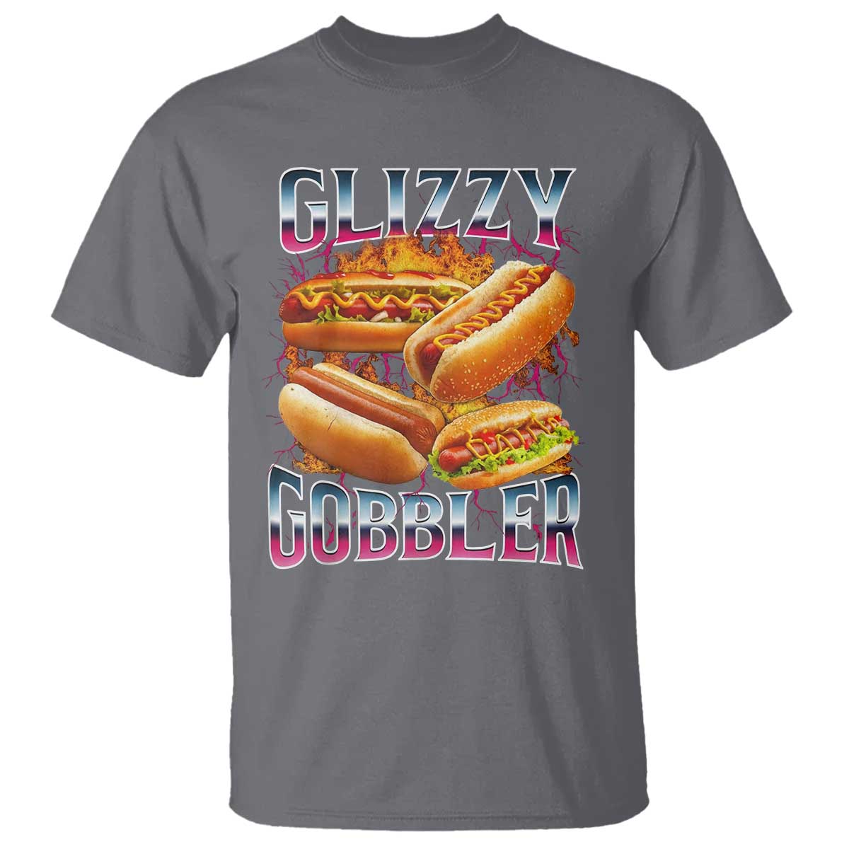 Glizzy Gobbler T Shirt Vintage Hot Dog Meme Funny Foodie Gen Z - Wonder Print Shop