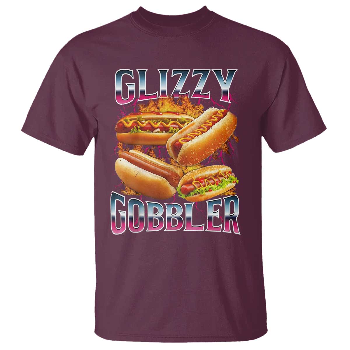 Glizzy Gobbler T Shirt Vintage Hot Dog Meme Funny Foodie Gen Z - Wonder Print Shop
