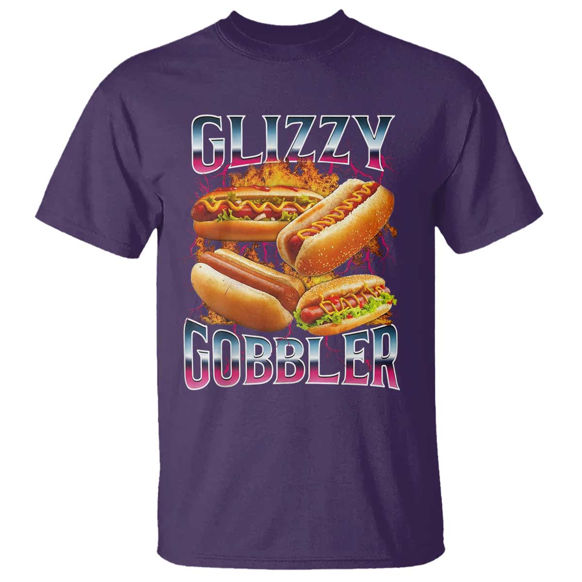 Glizzy Gobbler T Shirt Vintage Hot Dog Meme Funny Foodie Gen Z - Wonder Print Shop