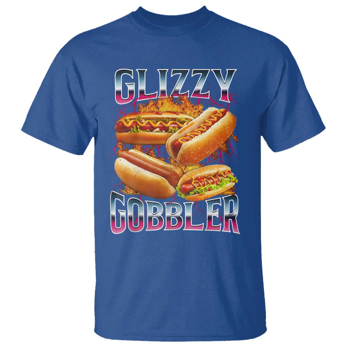 Glizzy Gobbler T Shirt Vintage Hot Dog Meme Funny Foodie Gen Z - Wonder Print Shop
