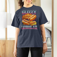 Glizzy Gobbler T Shirt For Women Vintage Hot Dog Meme Funny Foodie Gen Z - Wonder Print Shop