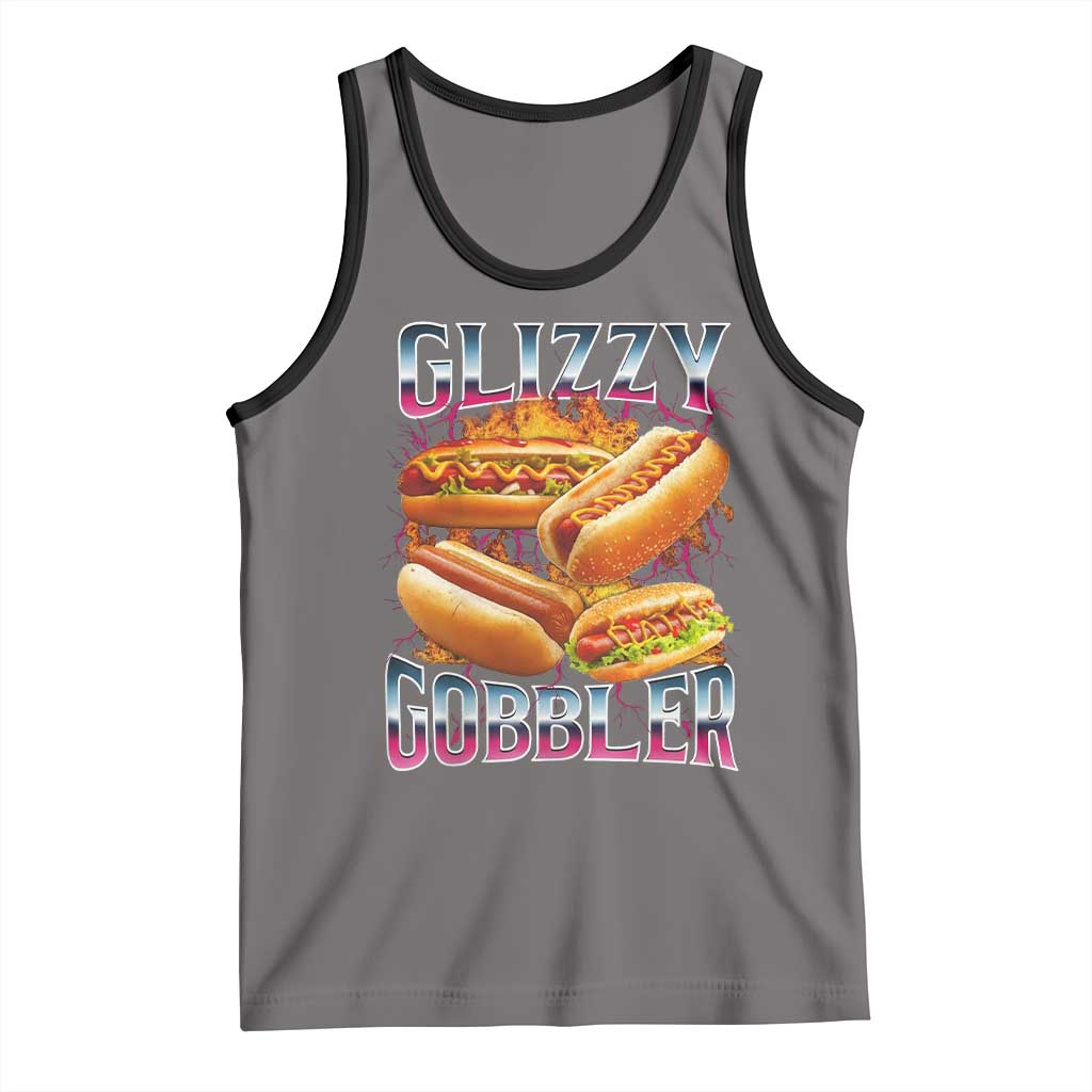Glizzy Gobbler Tank Top Vintage Hot Dog Meme Funny Foodie Gen Z - Wonder Print Shop