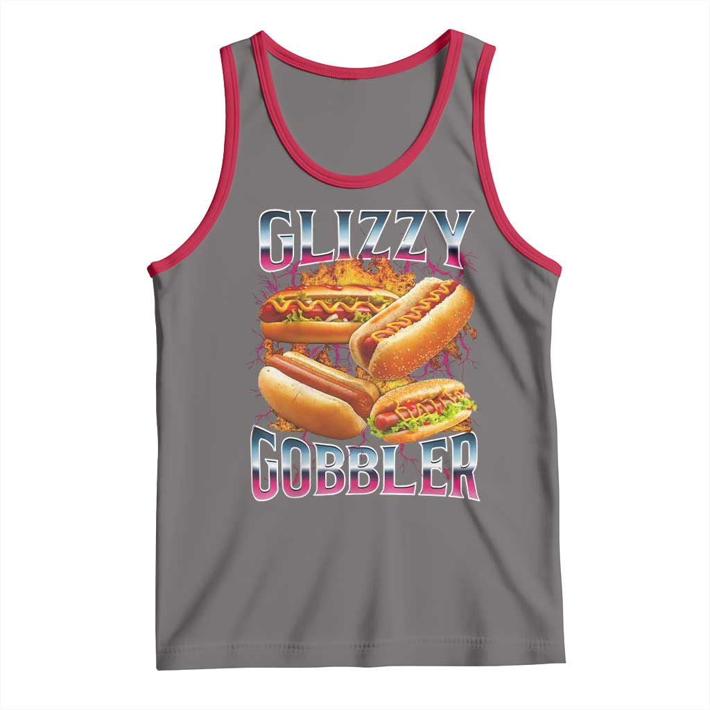 Glizzy Gobbler Tank Top Vintage Hot Dog Meme Funny Foodie Gen Z - Wonder Print Shop
