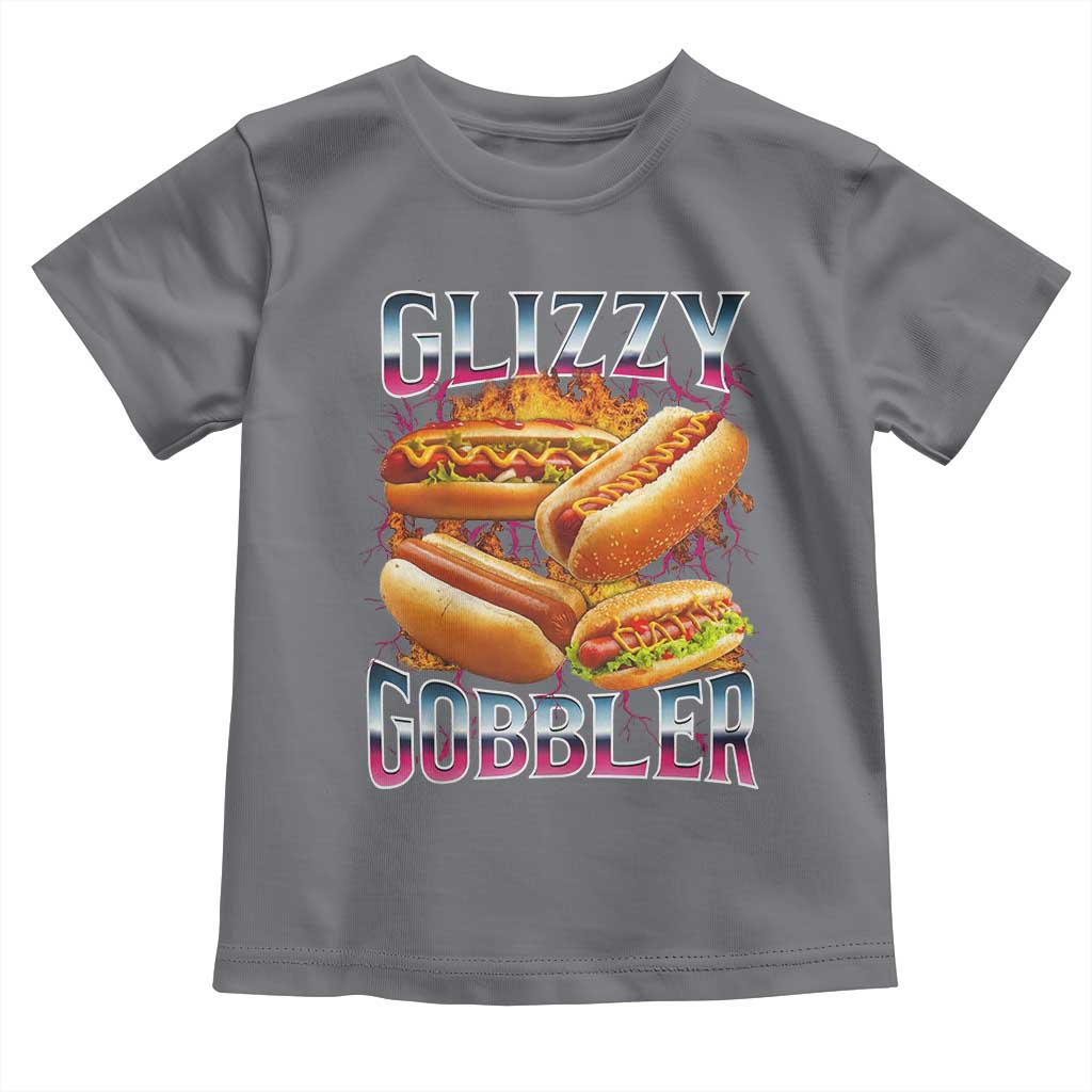 Glizzy Gobbler Toddler T Shirt Vintage Hot Dog Meme Funny Foodie Gen Z - Wonder Print Shop
