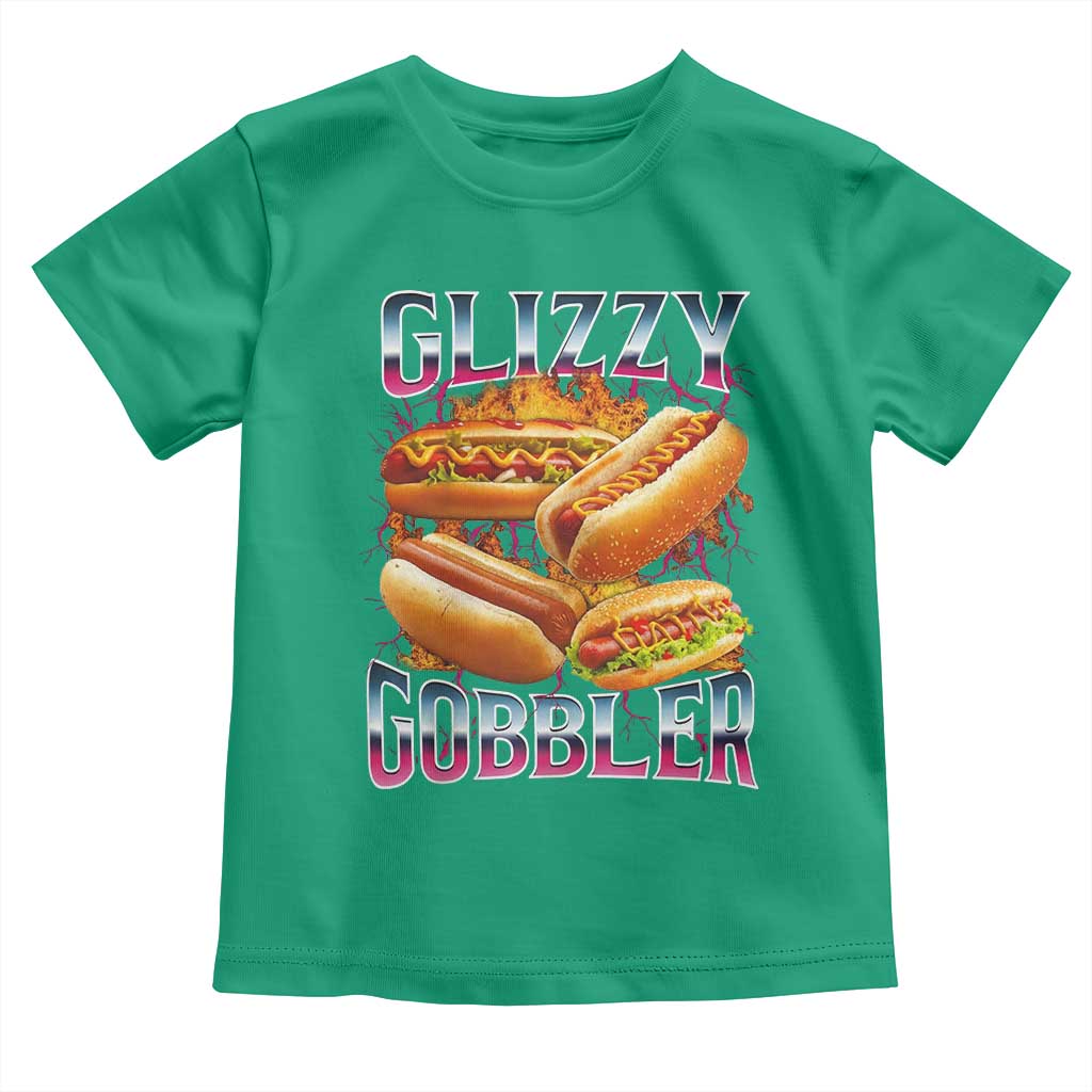 Glizzy Gobbler Toddler T Shirt Vintage Hot Dog Meme Funny Foodie Gen Z - Wonder Print Shop