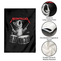 Rock On Vintage Drummer Cat Garden Flag Vintage 90s 80s Band Style Gift for Cat Owners - Wonder Print Shop