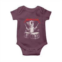 Rock On Vintage Drummer Cat Baby Onesie Vintage 90s 80s Band Style Gift for Cat Owners - Wonder Print Shop