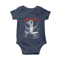 Rock On Vintage Drummer Cat Baby Onesie Vintage 90s 80s Band Style Gift for Cat Owners - Wonder Print Shop