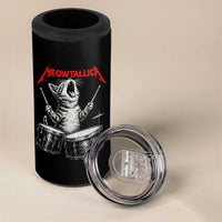 Rock On Vintage Drummer Cat 4 in 1 Can Cooler Tumbler Vintage 90s 80s Band Style Gift for Cat Owners - Wonder Print Shop