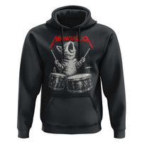 Rock On Vintage Drummer Cat Hoodie Vintage 90s 80s Band Style Gift for Cat Owners - Wonder Print Shop